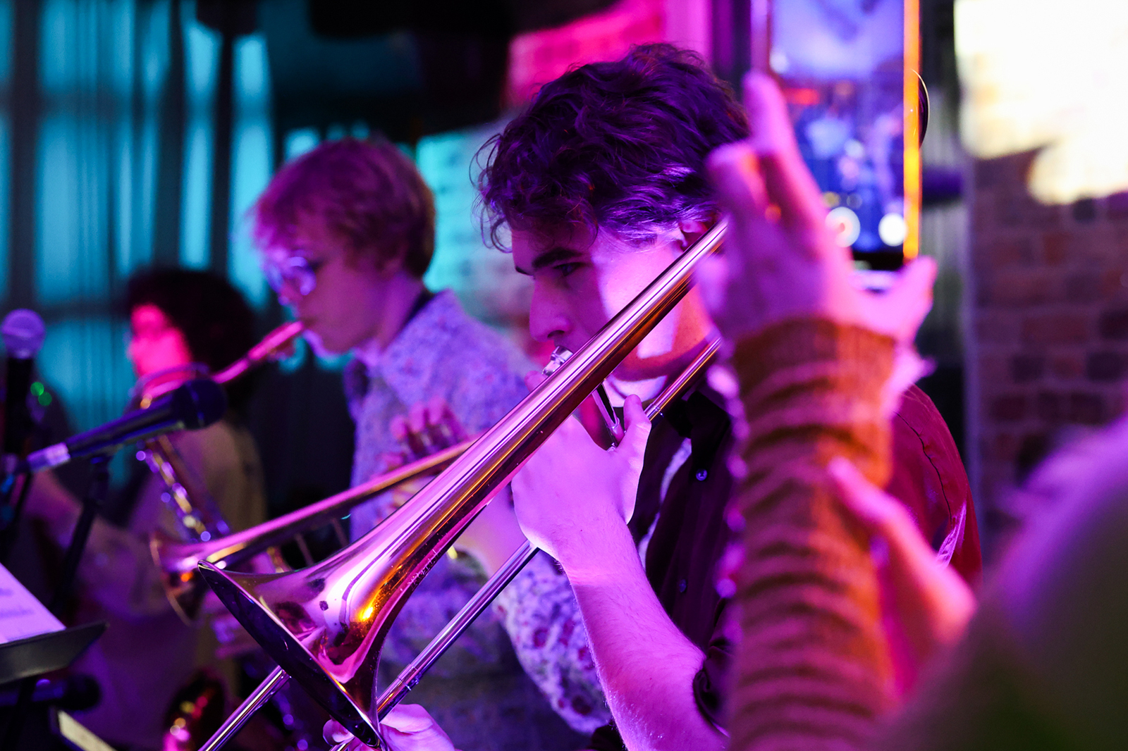 students playing music