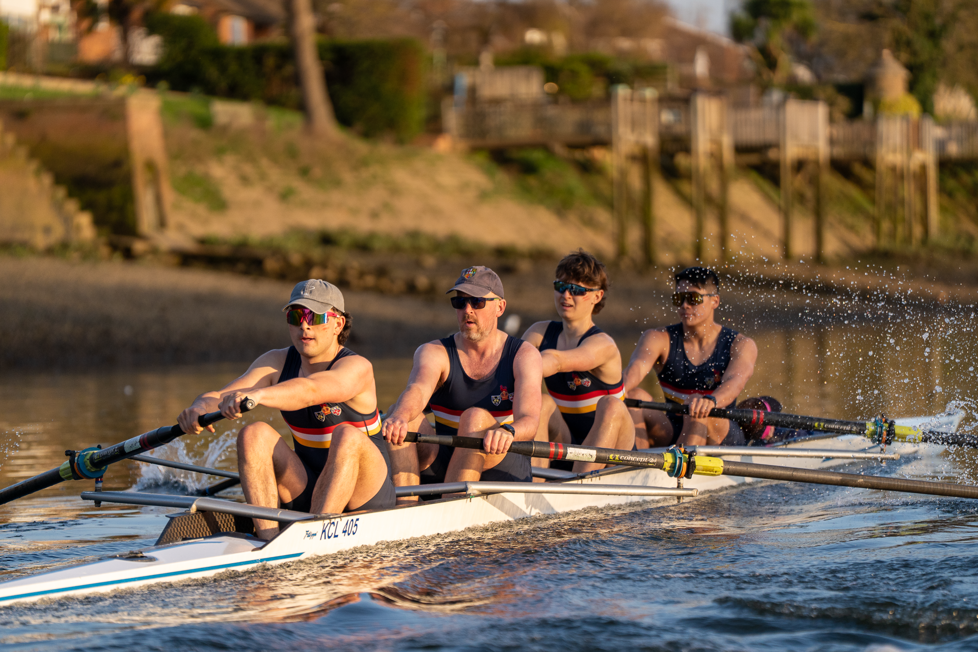 Rowing team on the river thames.