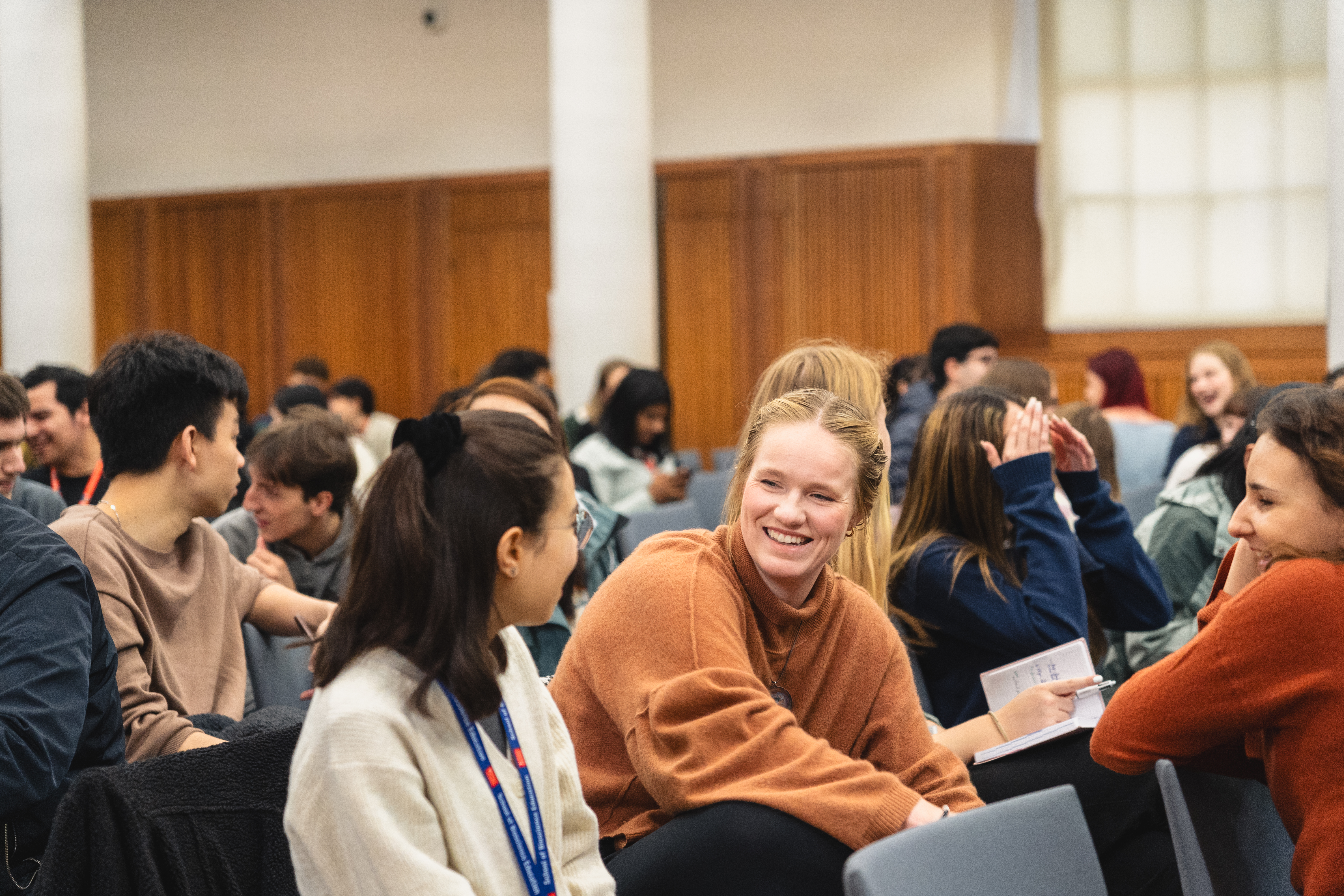 People focusing together.